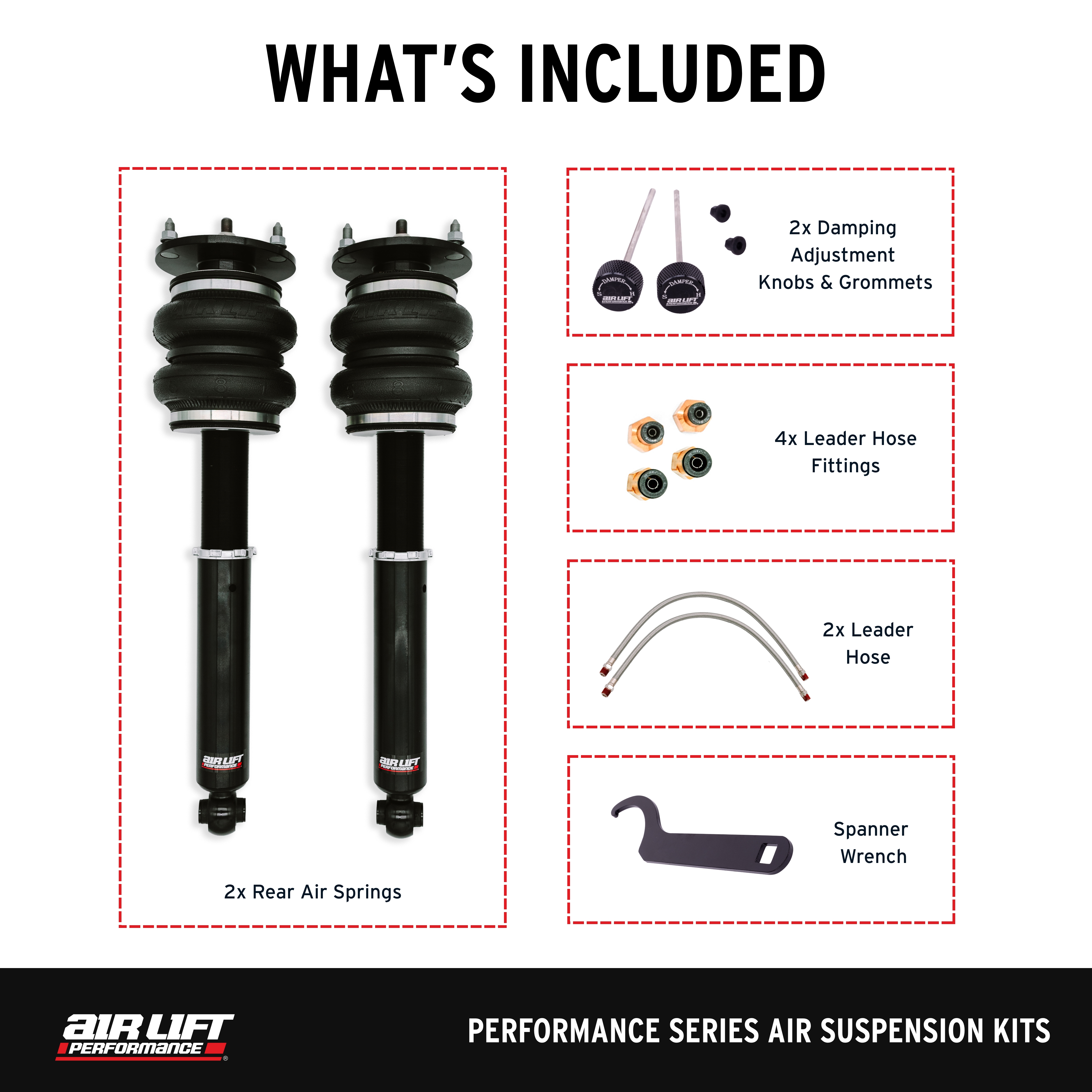 Air Lift Performance 76516 Air Lift Performance Rear Air Spring Suspension Kit